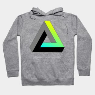 Impossible triangle with cyan to yellow gradient Hoodie